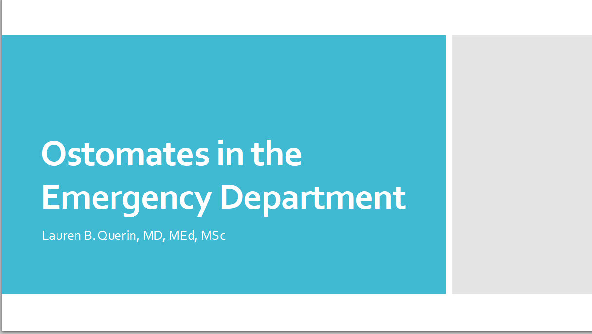 Ostomates in the Emergency Department